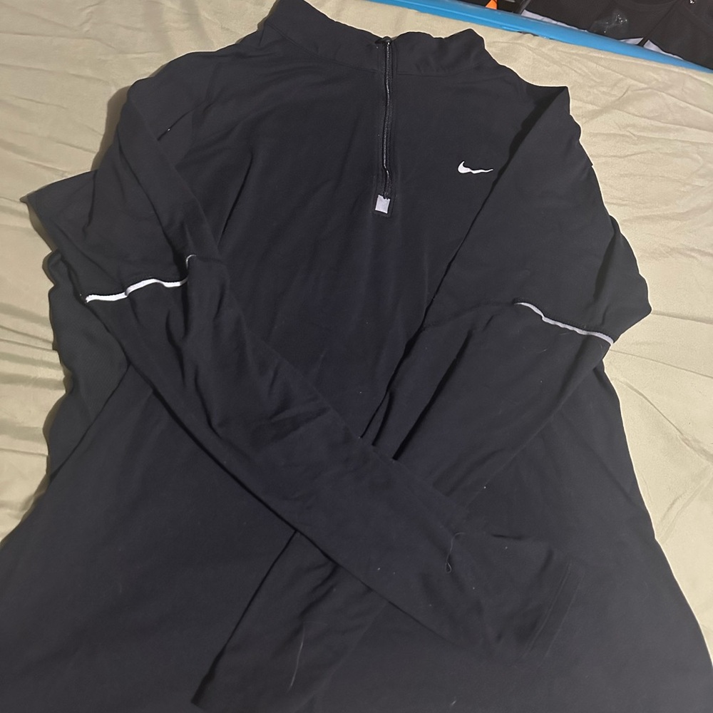 Nike Black Zip-Up Long Sleeve Top